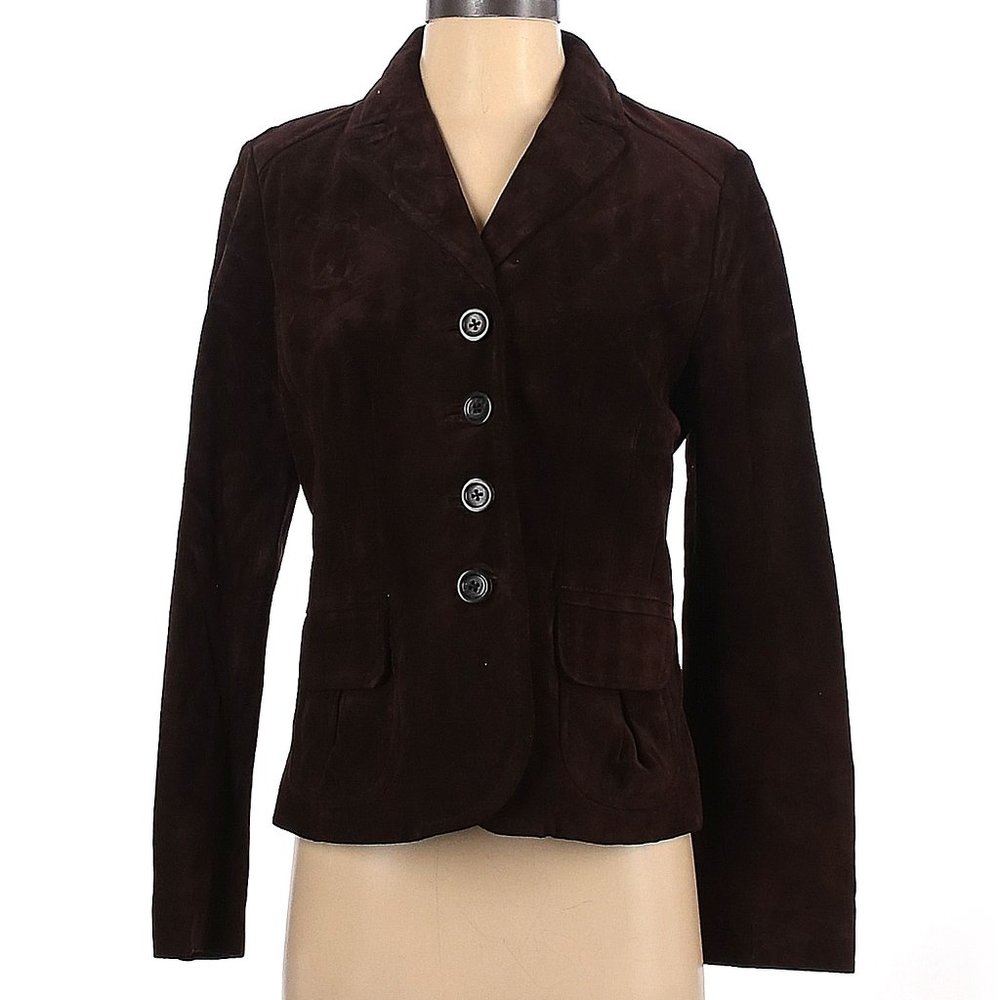 Dark Brown Ann Taylor Leather Jacket Size 4